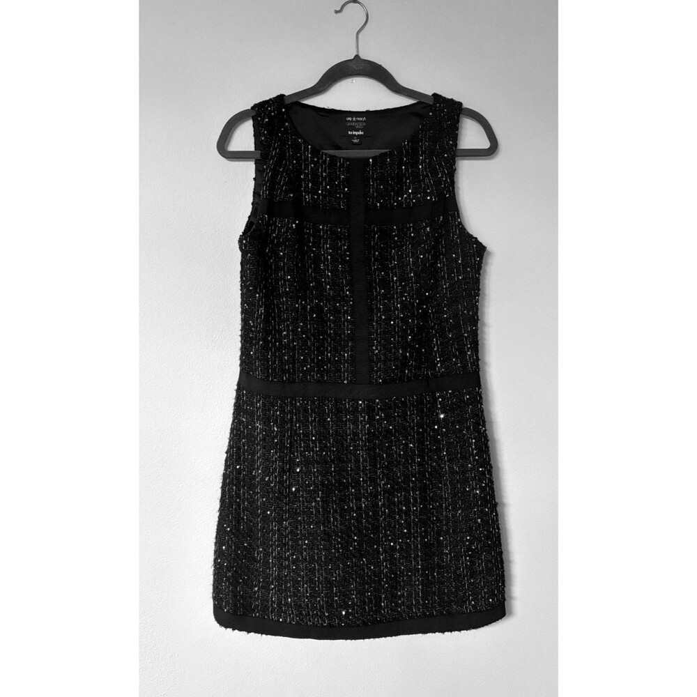 Giambattista Valli for Impulse Black Tweed Sequin Cocktail Dress Size 8